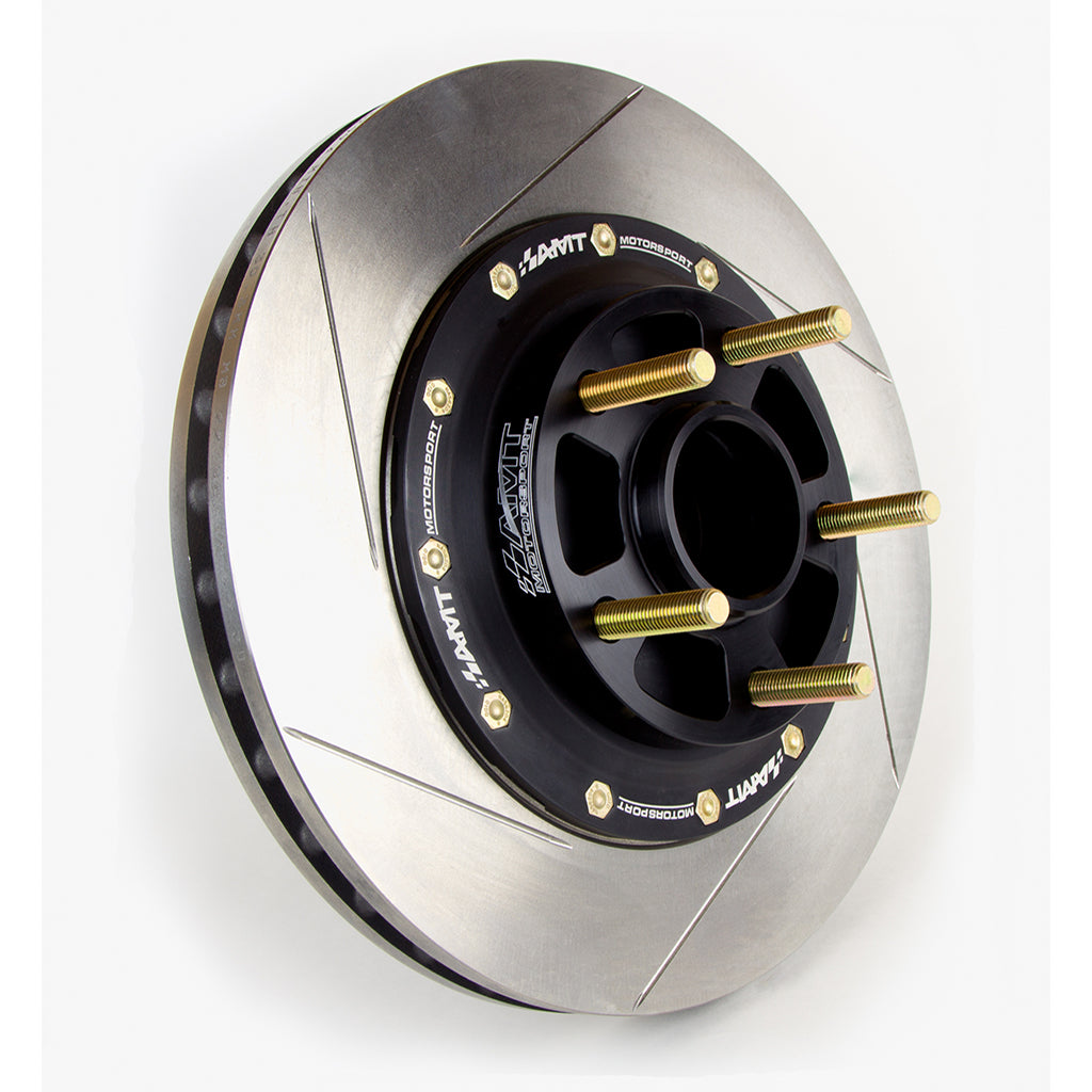 AMT hubcentric Corvette wheel spacer installed on brake rotor showing replacement wheel pilot